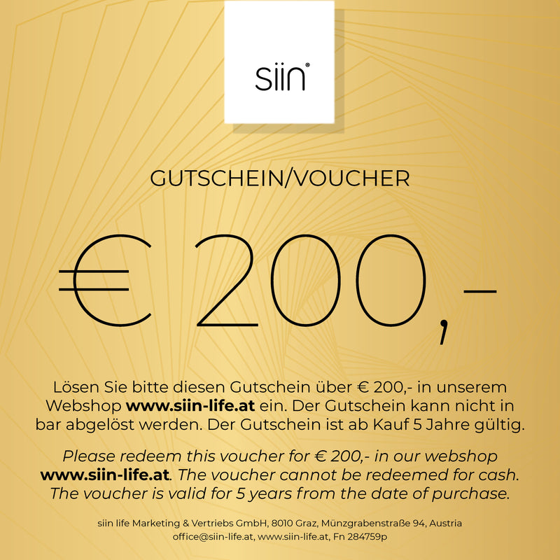 Gutscheine/Voucher für Hautpflegeprodukte von siin