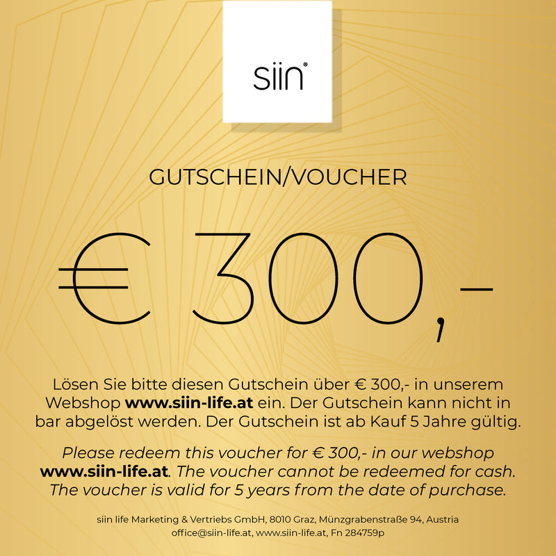 Gutscheine/Voucher für Hautpflegeprodukte von siin