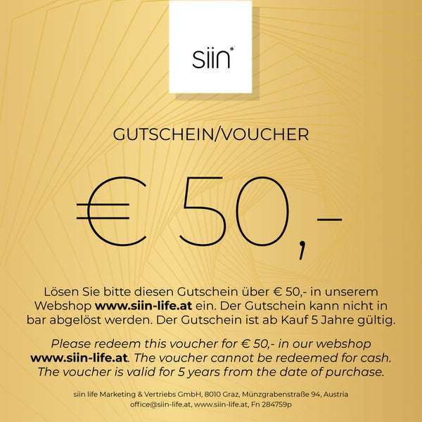 Gutscheine/Voucher für Hautpflegeprodukte von siin